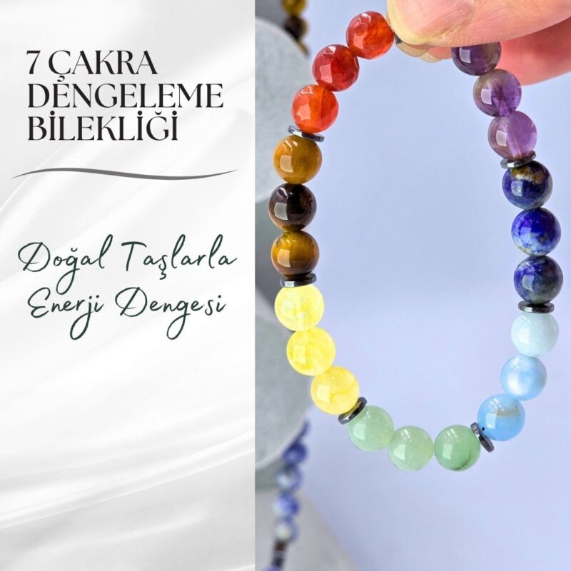 7 çakra doğal taş bileklik