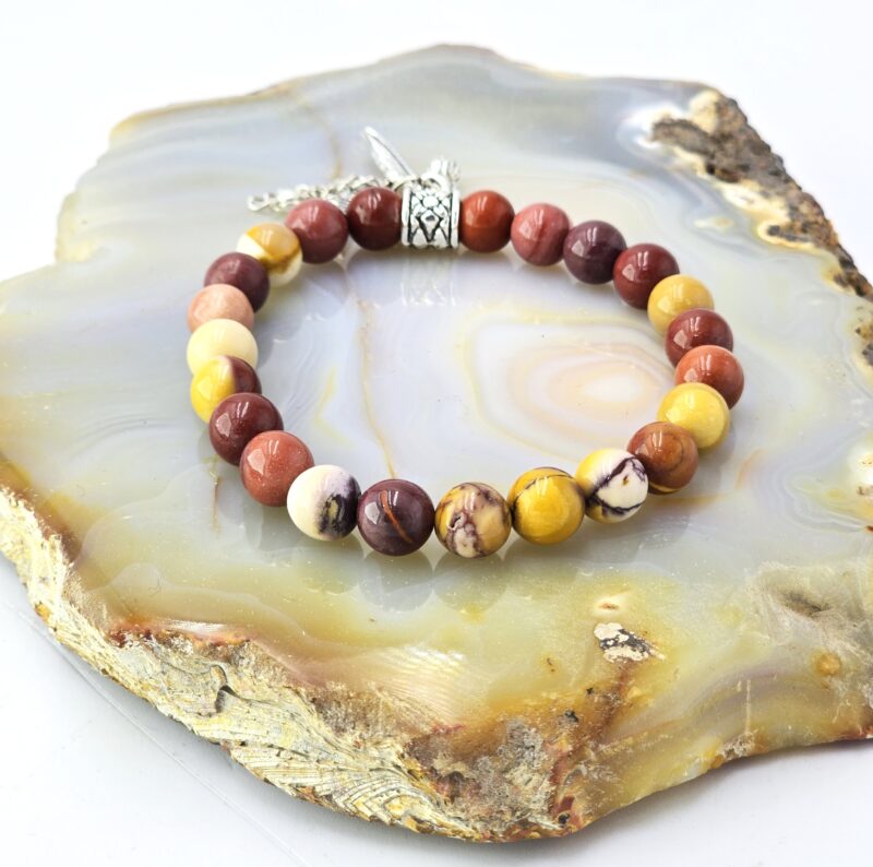 Kök Çakra Şifa Bilekliği – Mookalit Jasper ve Akik Taşı ile Enerji Dengesini Keşfedin - Görsel 2