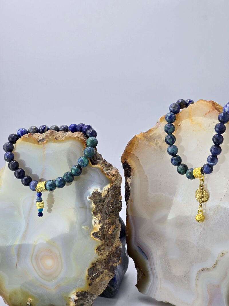 Üçüncü Göz Çakrası Şifa Bilekliği – Sodalit, Lapis ve Azurit ile Sezgi ve İçgörünün Gücünü Keşfedin