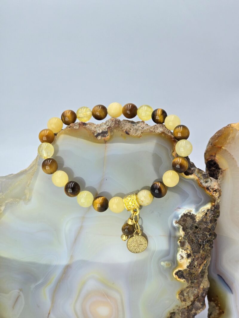 Solar Pleksus Çakra Şifa Bilekliği – Kalsit ve Kaplangözü ile Gücünüzü Keşfedin - Görsel 3