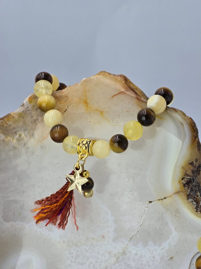 Solar Pleksus Çakra Şifa Bilekliği – Kalsit ve Kaplangözü ile Gücünüzü Keşfedin - Görsel 2