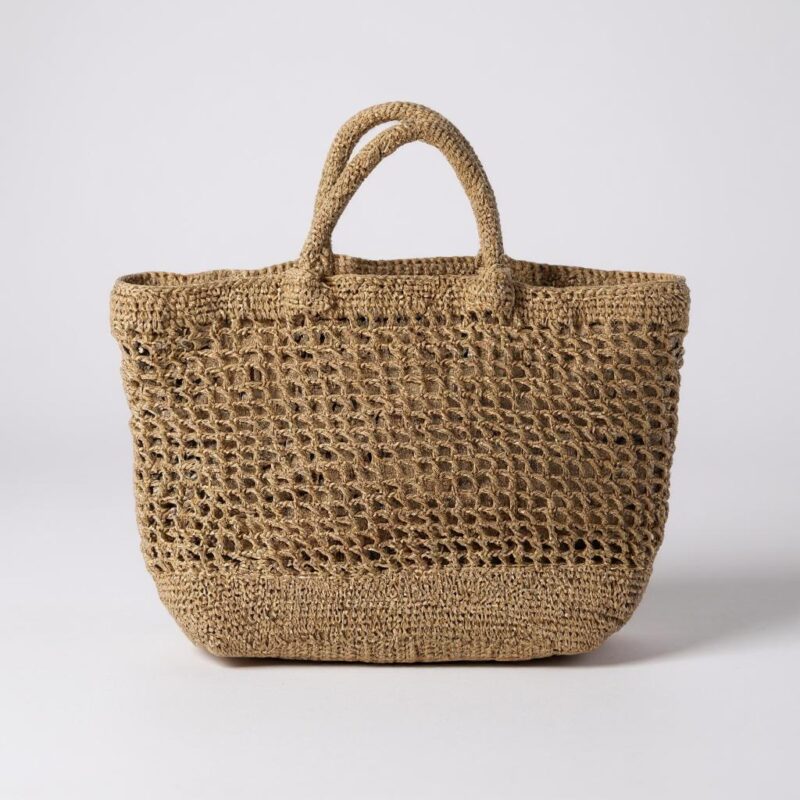 El Örgüsü Geniş Hacimli Plaj Çantası-Kağıt İp - Görsel 2