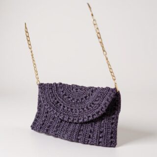 Mor Yazlık El Örgtüsü Çanta Kağıt İp