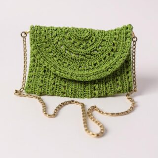 Yeşil El Örgüsü Yazlık Çanta Kağıt İp