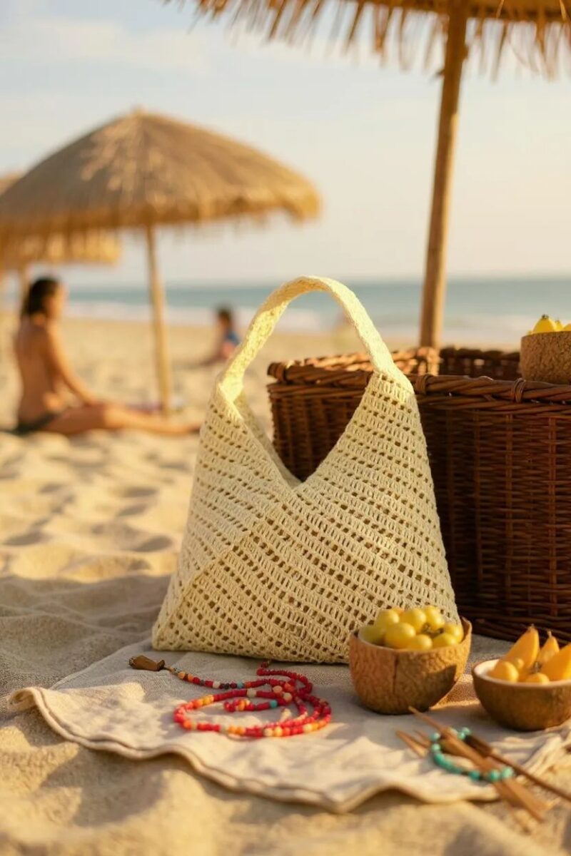 XXL Kağıt İp Hobo Çanta- Sarı - Görsel 3