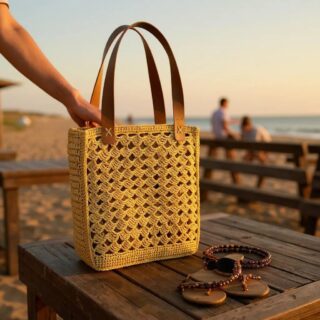 Kağıt İp Lüks Model Omuz Çantası